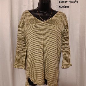 Green cotton acrylic sweater